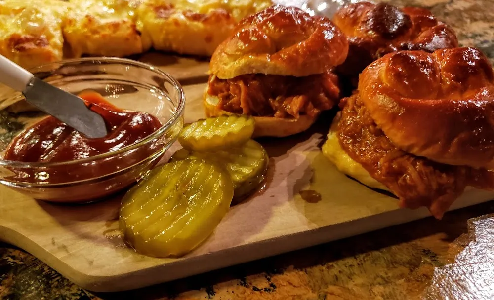 Sliders on Pretzel Buns